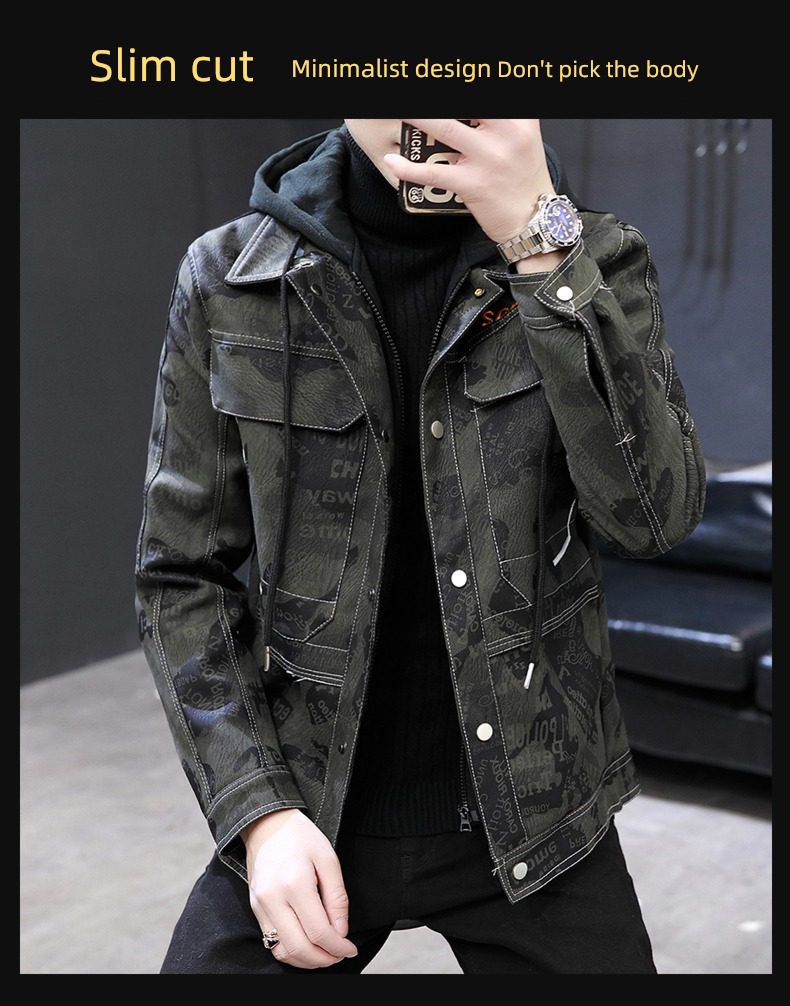 Social spirit personality locomotive tide man leather clothing