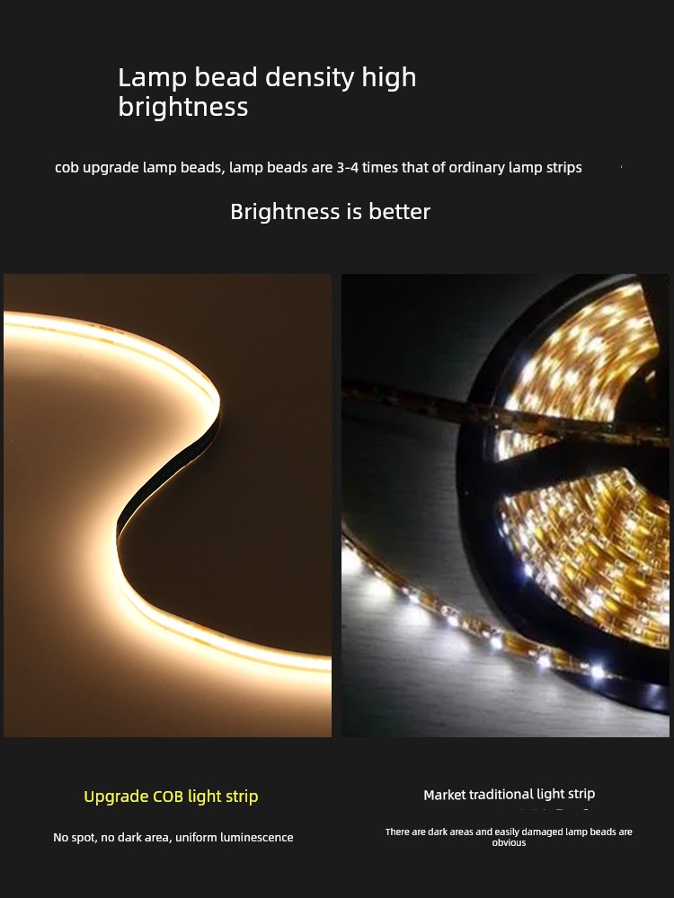 Cob Light Strip Led Low Voltage 24V Self-Adhesive 12V Ultra-Thin Aluminum Groove Soft Light Strip Ceiling Wine Cabinet Flexible Linear Light