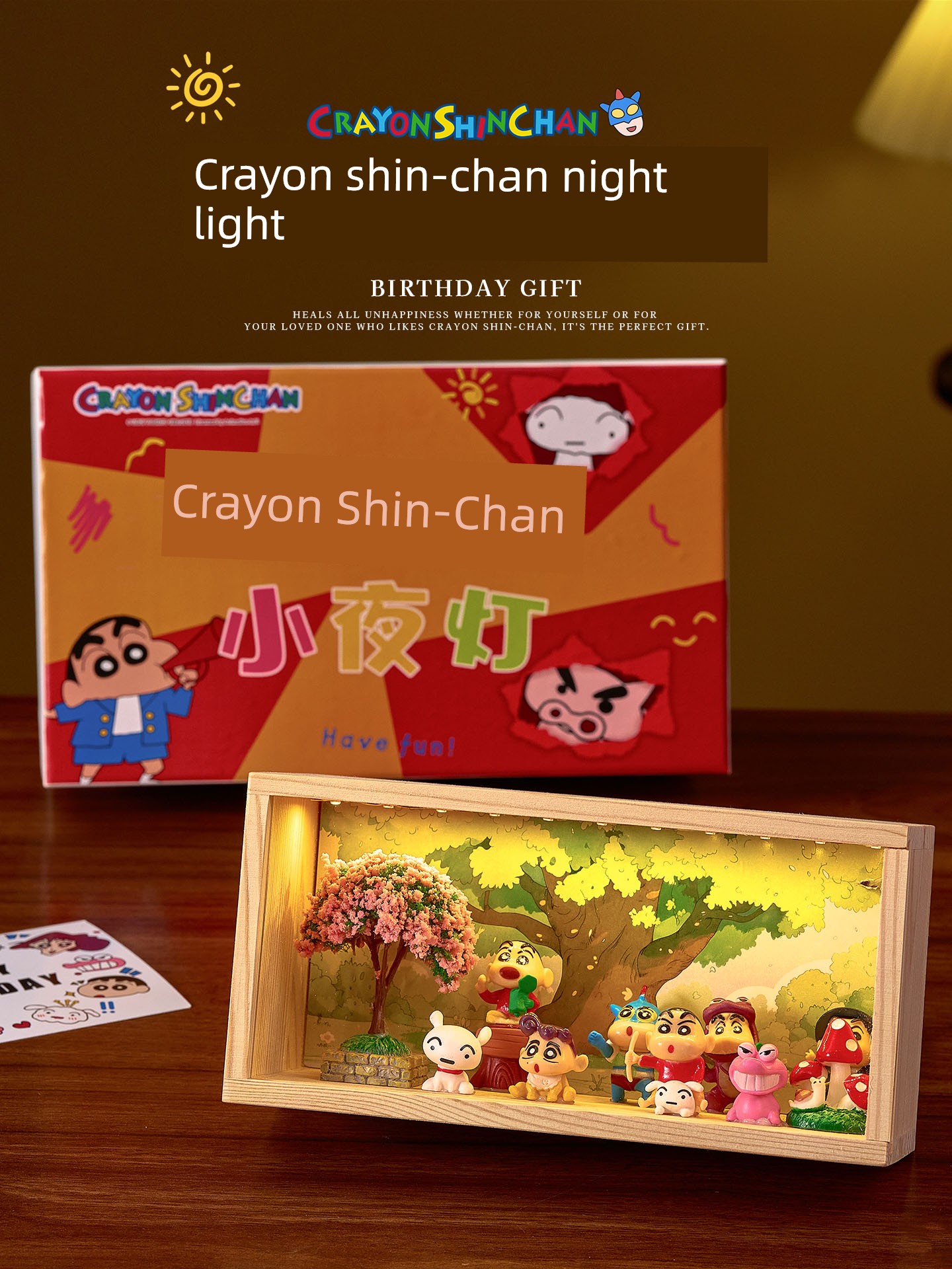 Crayon Shin-Chan Figure Birthday Gift for Girls, Peripheral Series Ornaments, Graduation Gift for Best Friend, Ambiance Night Light