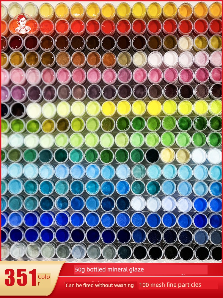 351 Color Cloisonne Glaze Filigree Enamel Painting DIY Material 50G Bottled 100 Mesh Washed Raw Ore Paint