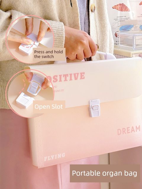 Class 2, A4 organ bag folder, multi-layer papers, file bag, data test paper storage bag book, elementary school student artifact hand box, large capacity classification clip, high school student sorting test paper