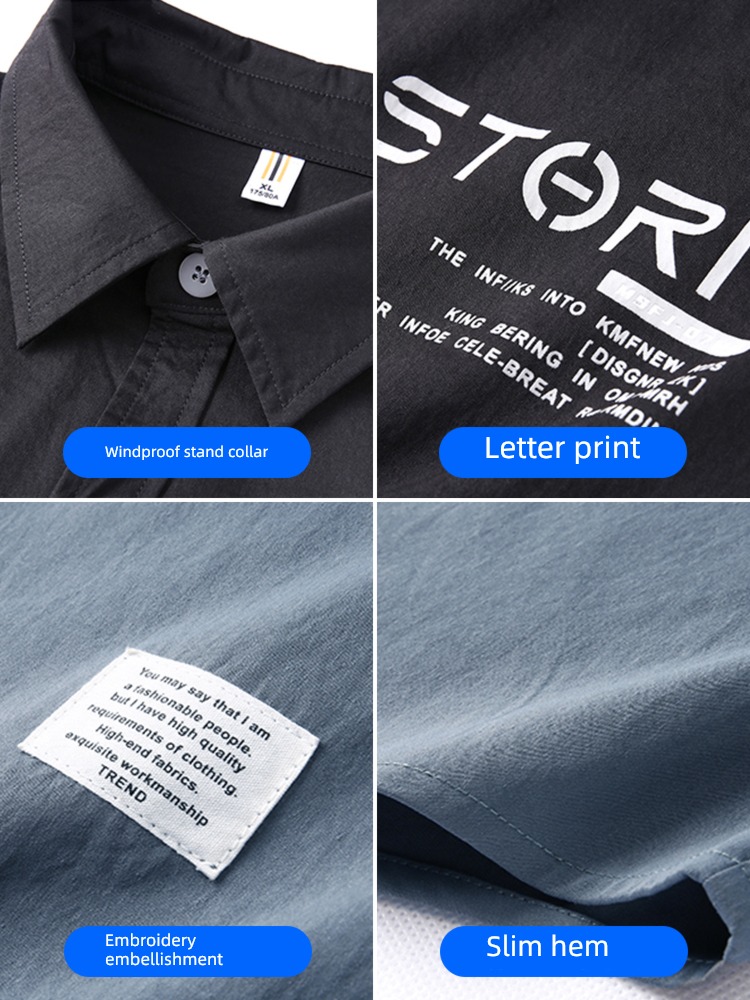 Inch shirt Short sleeve trend leisure time Thin money Put on your clothes shirt