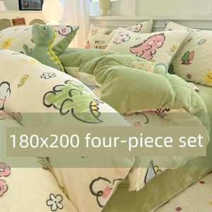 1.8m X 2.1m 8X 2m Milk Velvet Four-Piece Set 180X200 Double-Sided Coral Velvet Duvet Cover 1.8X220