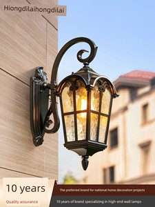 Solar-Powered Outdoor American-Style Wall Lamp for Villa Garden, Main Entrance, Courtyard Exterior Wall, Waterproof Outd