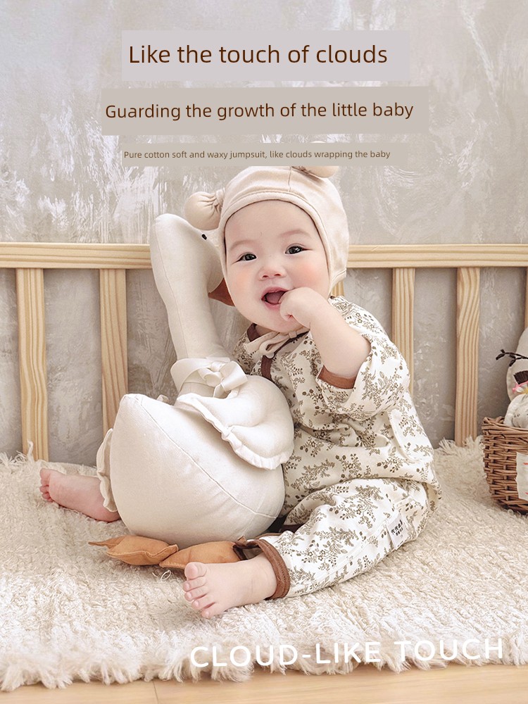 Baby Clothes, Spring and Autumn Style, Long-Sleeved Jumpsuit, Newborn Baby, Male and Female Baby, Pure Cotton, Boneless Belly Protection, Romper, Pajamas — 4