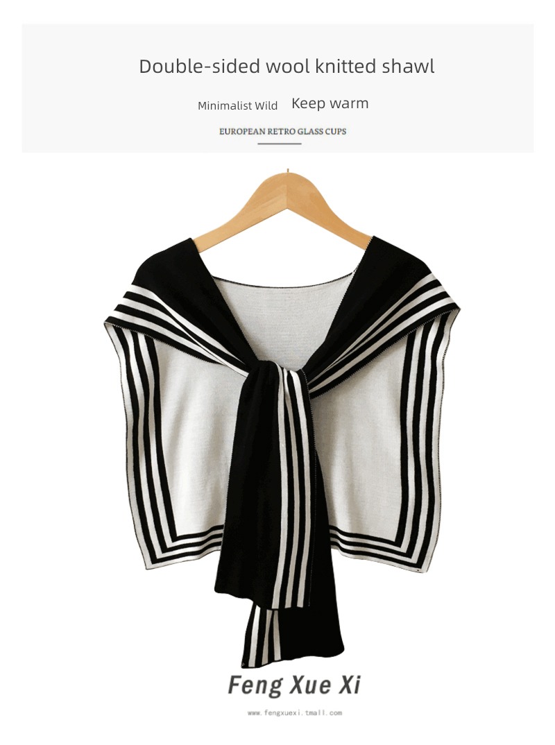 double-deck female summer air conditioner Fake collar Versatile cloak Shawl