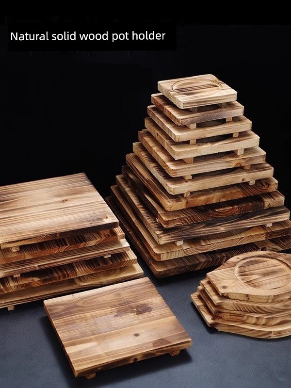 Stone Pot and Clay Pot Heat Insulation Pad for Charcoal Stove, Tea Brewing Wooden Mat, Clay Pot Base Pad, Tray, Iron Plate, Wooden Board Pad