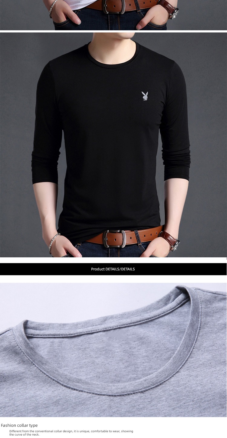 dandy Long sleeve T-shirt man 2022 Autumn clothes pure cotton Put on your clothes trend Undershirt Autumn clothes Big size men's wear