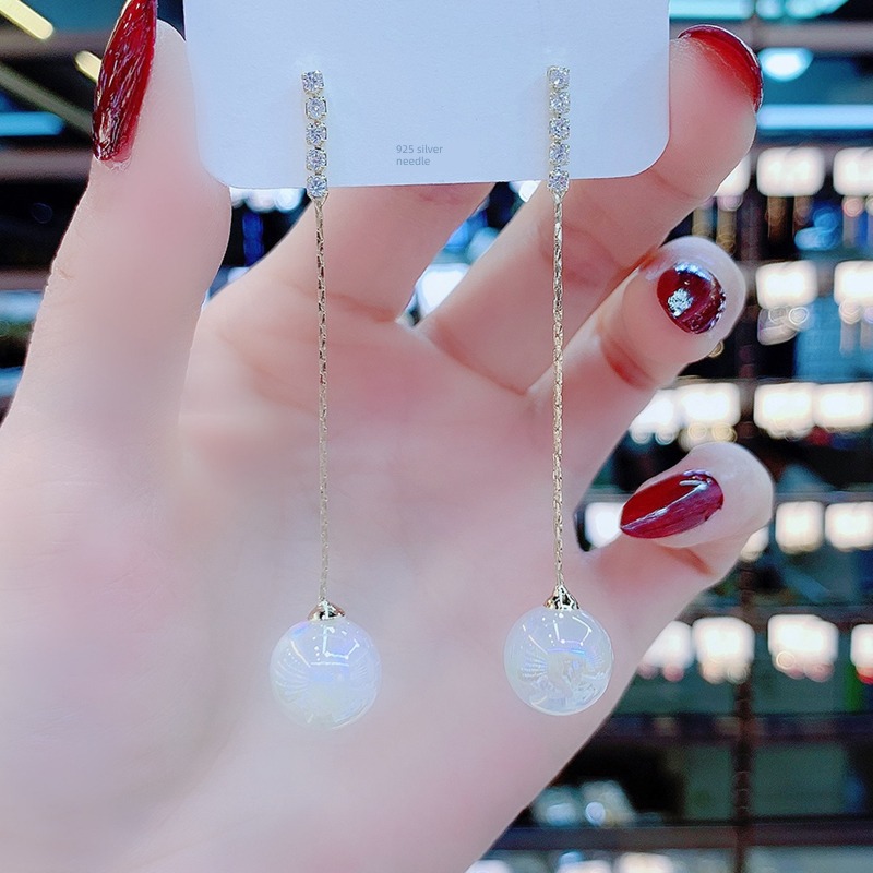 mermaid  round face Simple and versatile Mirage Pearl Earrings