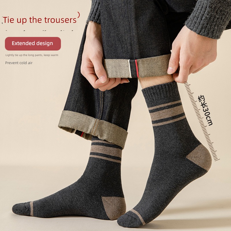 man thickening Plush Gao Bang pure cotton keep warm Socks