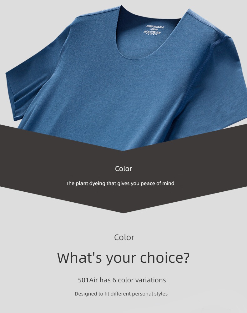 modal  man V-neck Tight fitting Undershirt Short sleeve T-shirt