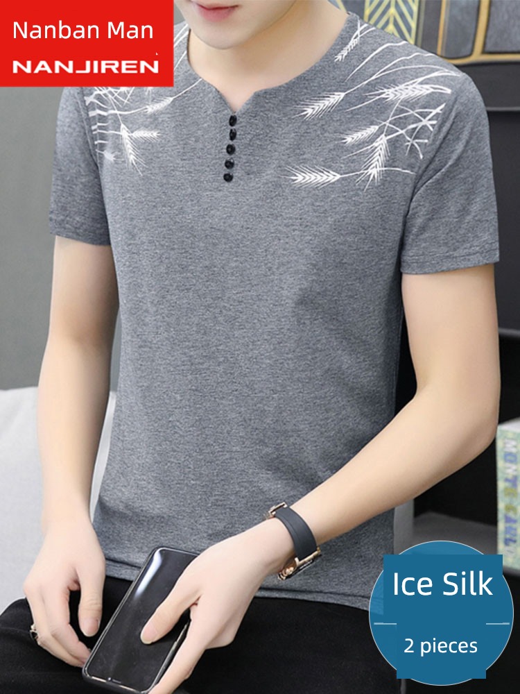 NGGGN man breathable quick-drying V Collar short sleeve T-shirt