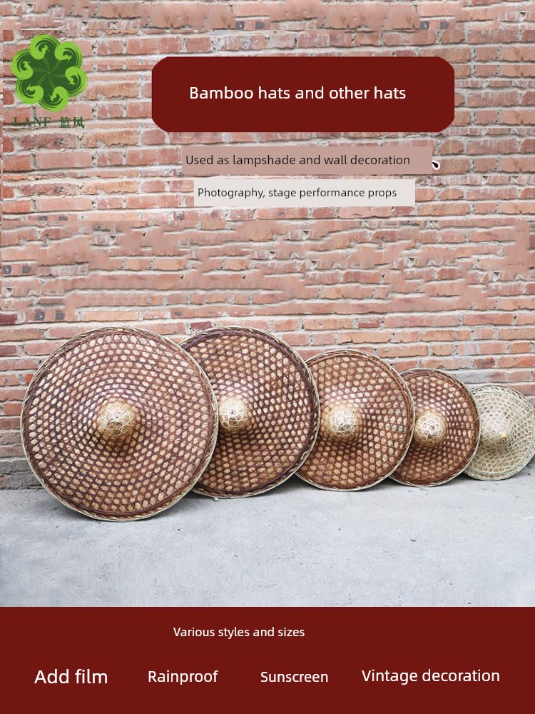 Bamboo Hat, Handmade Bamboo Products, Sun Protection Fishing Hat, Rainproof Bamboo Hat, Lampshade Decoration, Stage Performance Props