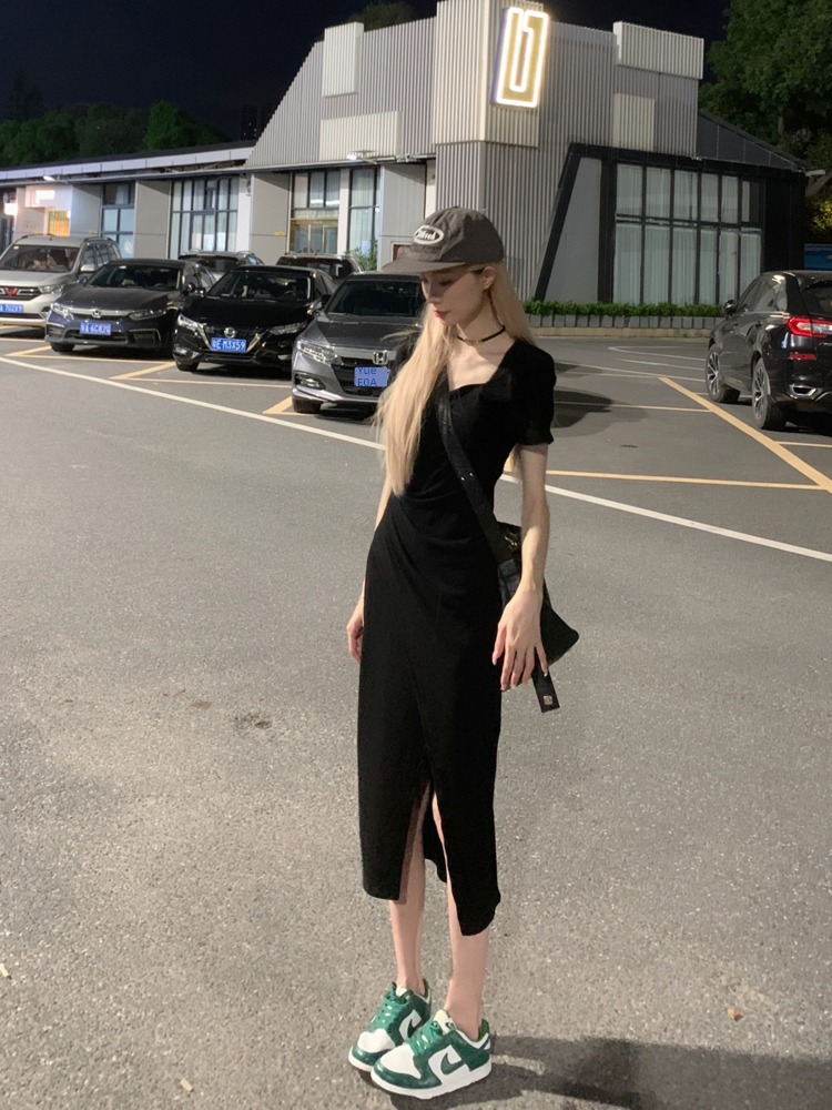 Big size Fat mm temperament summer Irregular Dress