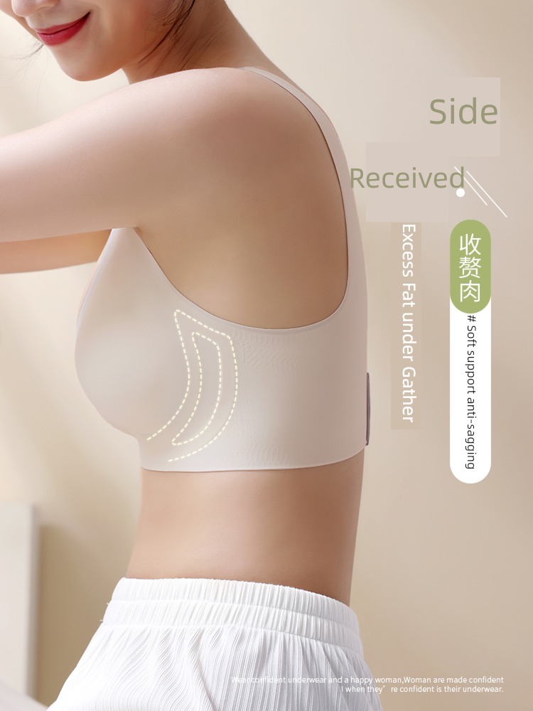 No trace Underwear female Small chest Gather together Anti sagging Wireless  Bra run Shockproof motion Beautiful back Vest style Bras