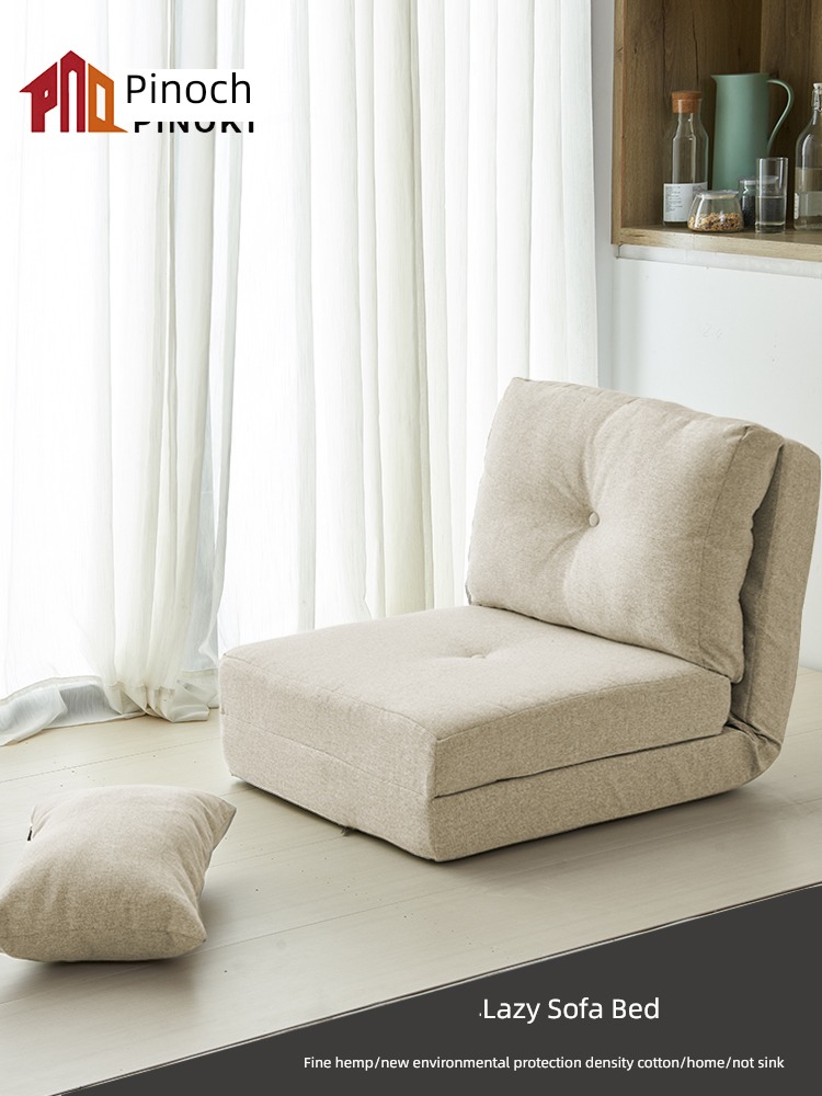 Pinocchio Japanese  Foldable Lazy man Sofa bed Tatami deck chair bedroom side chair bay window Removable and washable Fine hemp