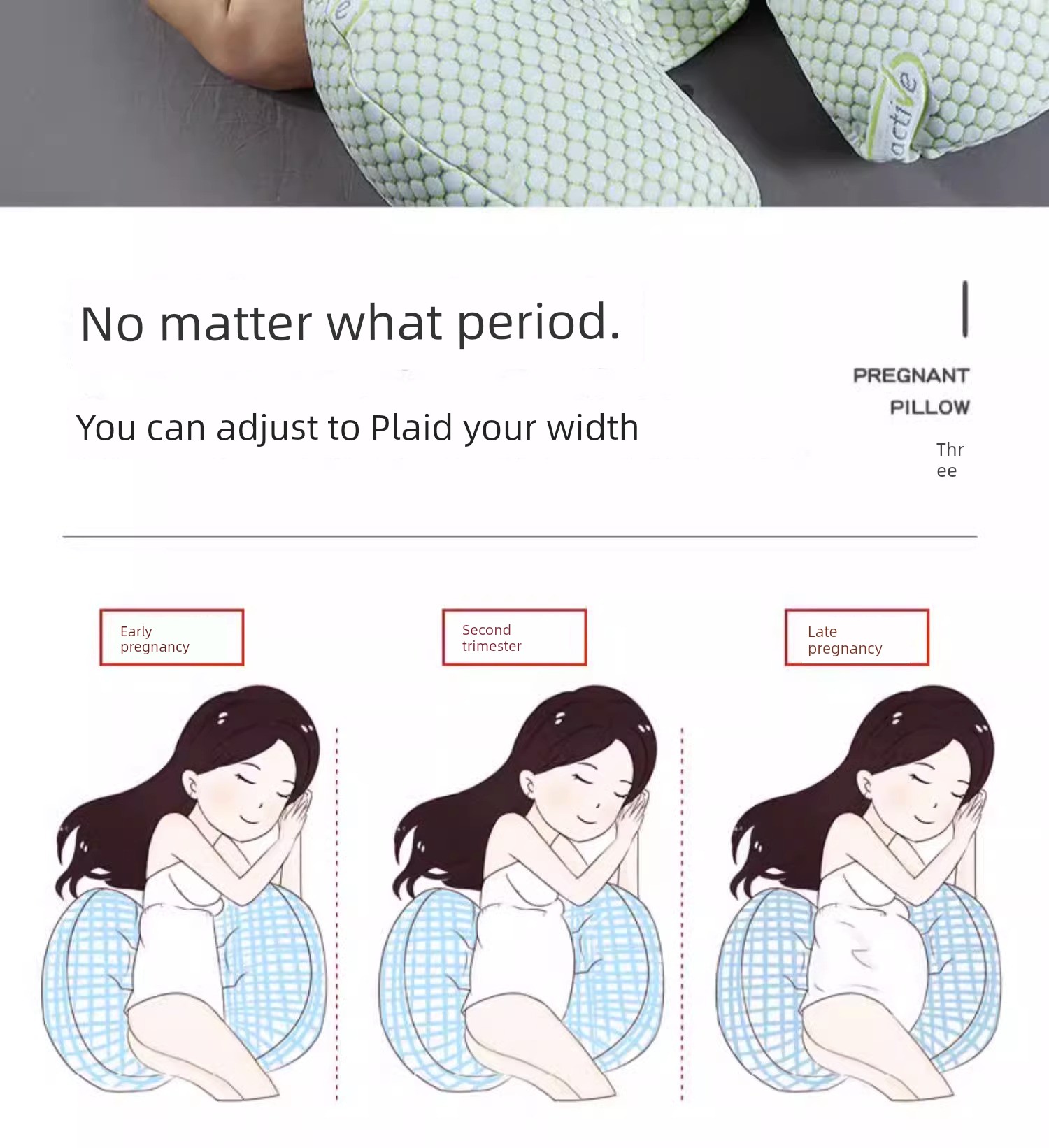 Summer Cool Removable and Washable Pregnancy Pillow Refreshing Non-Stick Pregnant Women Side Sleeping Belly Support Waist Cushion Sleep during Pregnancy — 36