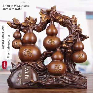 Wangzhai Lucky Handmade Gourd Ornaments Lucky Fortune Office Wine Cabinet TV Cabinet Entrance Decoration Housewarming Gi