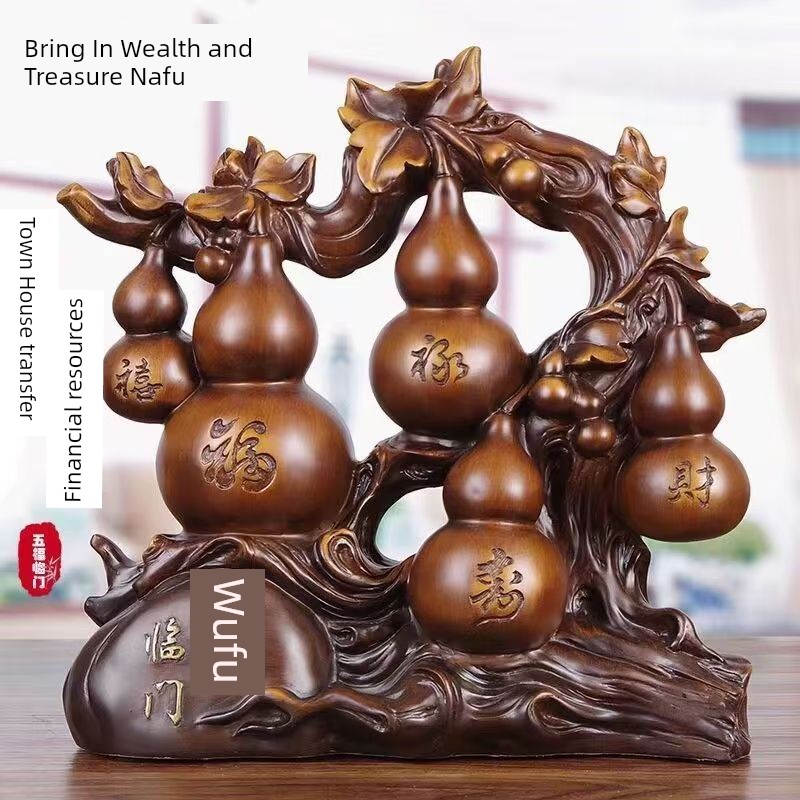 Wangzhai Lucky Handmade Gourd Ornaments Lucky Fortune Office Wine Cabinet TV Cabinet Entrance Decoration Housewarming Gift