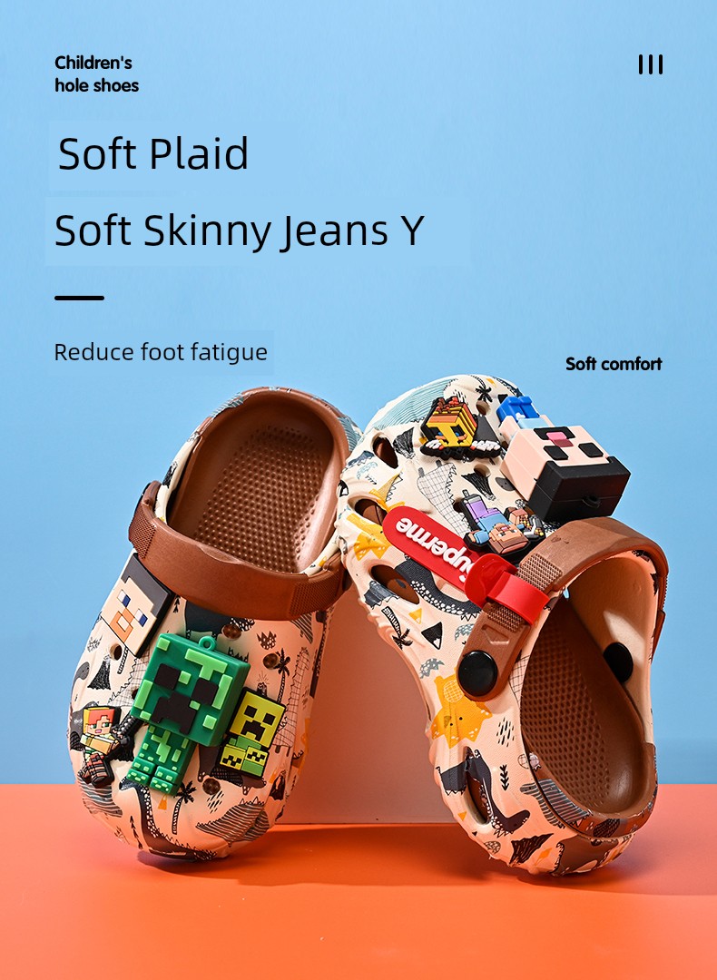Croc-Style Shoes for Boys, Children's 2026 Summer New Model, Boys' Sandals, Baby Indoor Slippers, Non-Slip Beach Shoes — 2