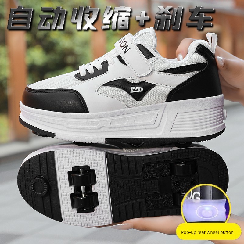 Heelys Shoes for Girls, Invisible Four-Wheel Retractable Children's Shoes, 4-Wheel Adult Roller Skates for Travel, Suitable for Girls Aged 6 to 12 — 2