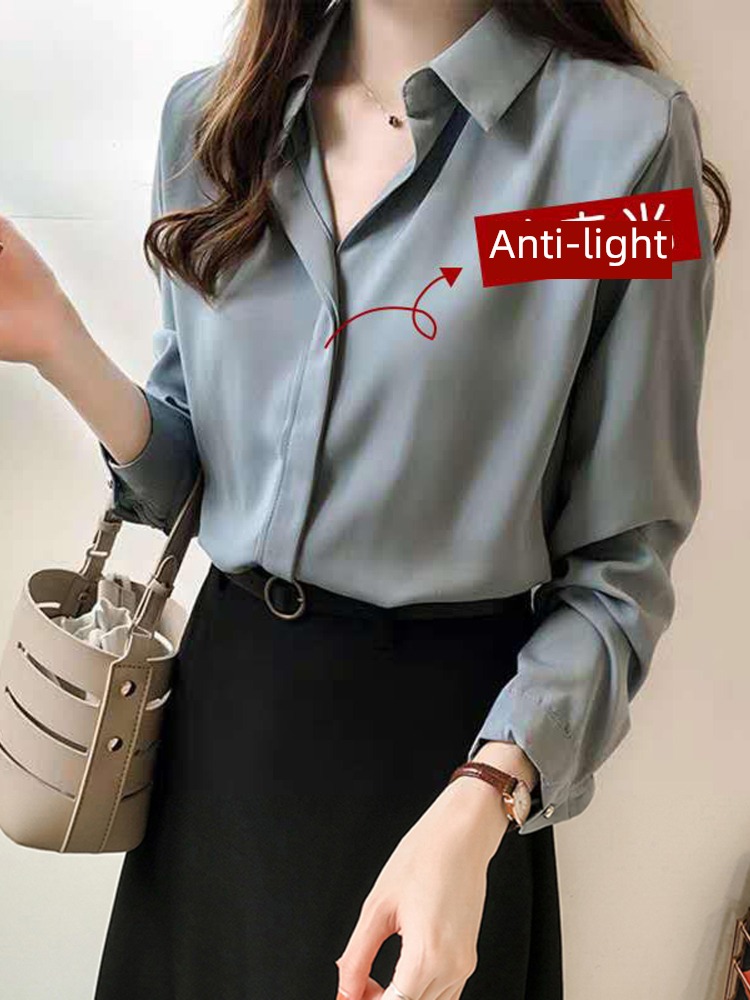 blue unique jacket easy Long sleeve Chiffon shirt