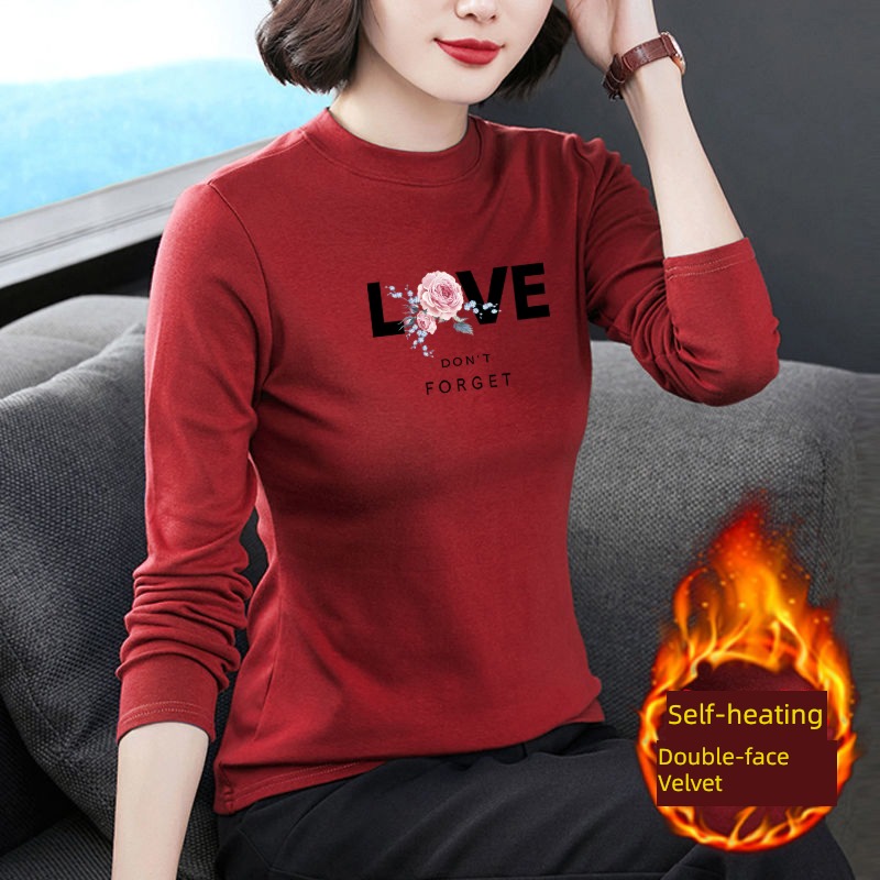 two-sided Derong thickening middle age Mother dress Long sleeve T-shirt