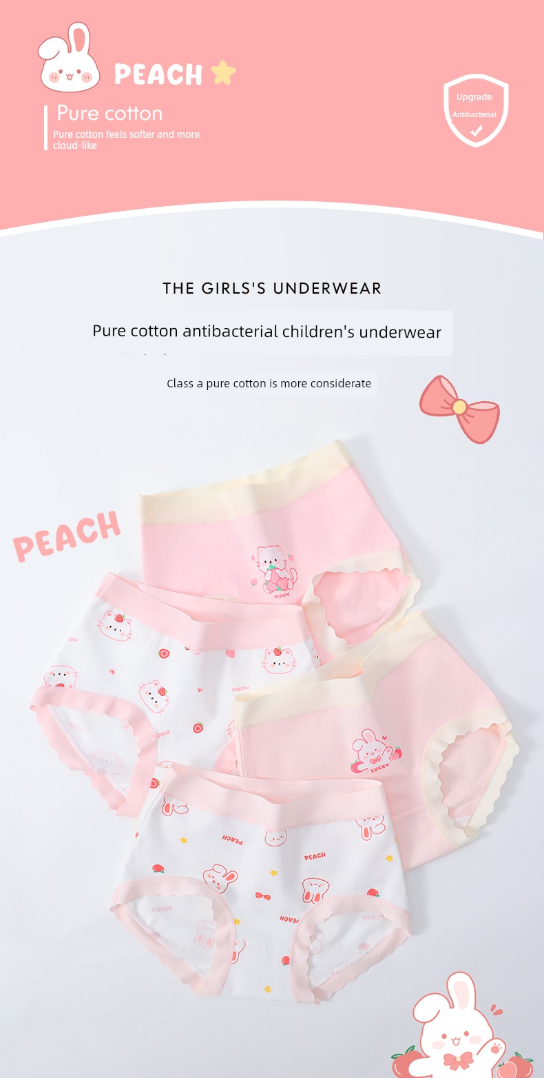 Girls' Underwear, Kidsren's Class a Cotton Summer Thin Briefs, Little Girls' Breathable Antibacterial Underwear Without Pp Inserts — 2