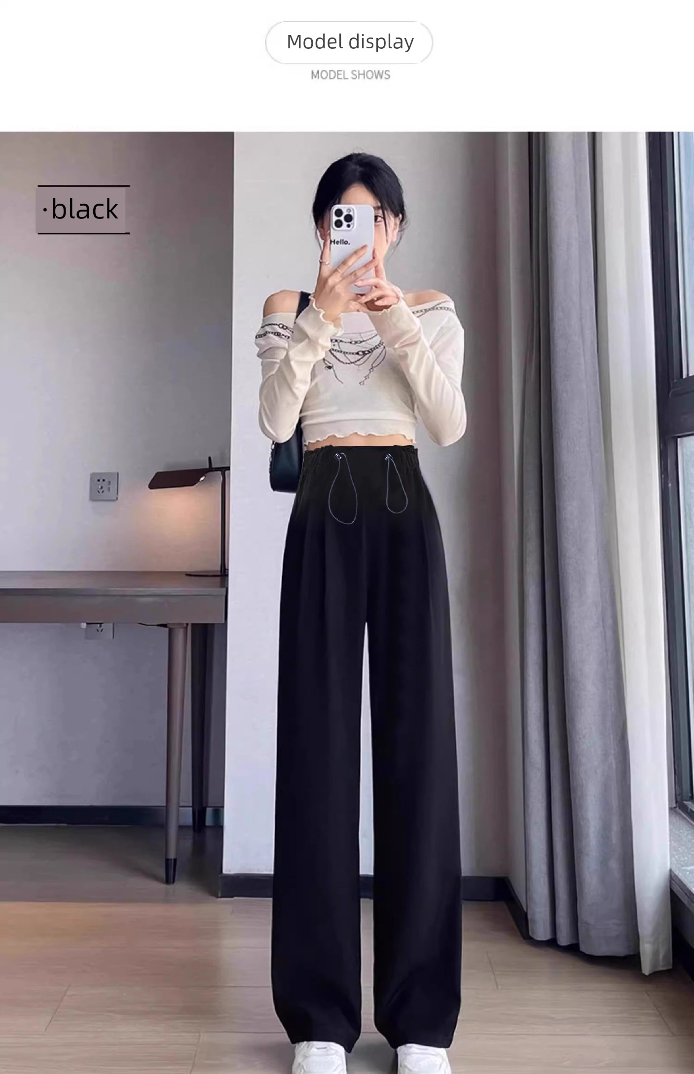 Maternity Pants for Outdoor Wear, Spring and Autumn 2026 New Style, Drawstring, No Belly Support, Plus Size, Petite, Straight-Leg Suit Pants, Wide-Leg — 18