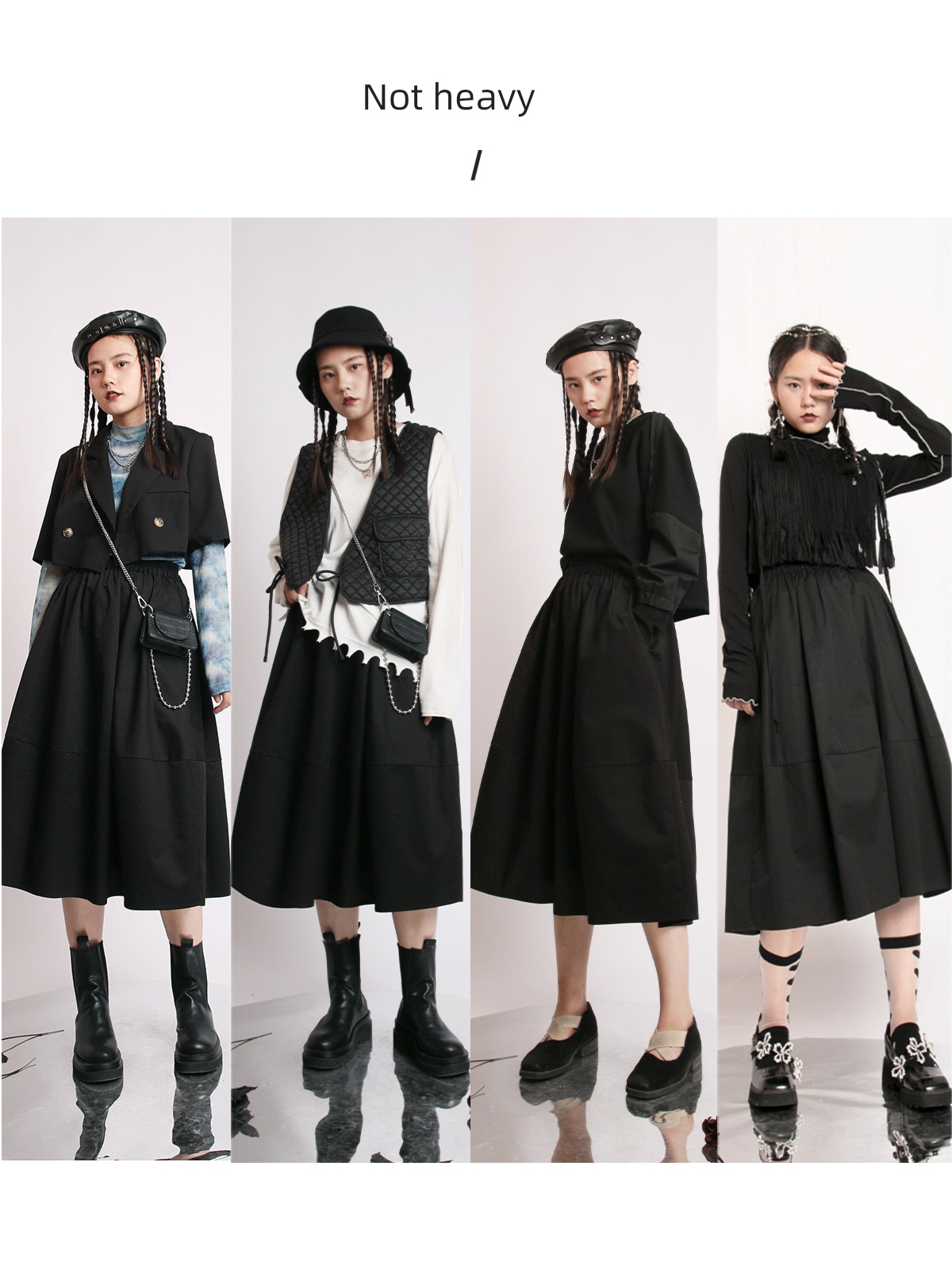 Hepburn wind Pengpeng Tightness High waist Medium and long term Little black dress