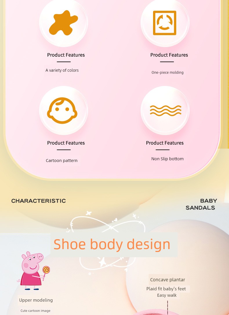 Peppa Pig Official Cartoon Slippers for Children Summer 2026 Home Bath Non-Slip Baby Outdoor Soft Sole Clogs — 3
