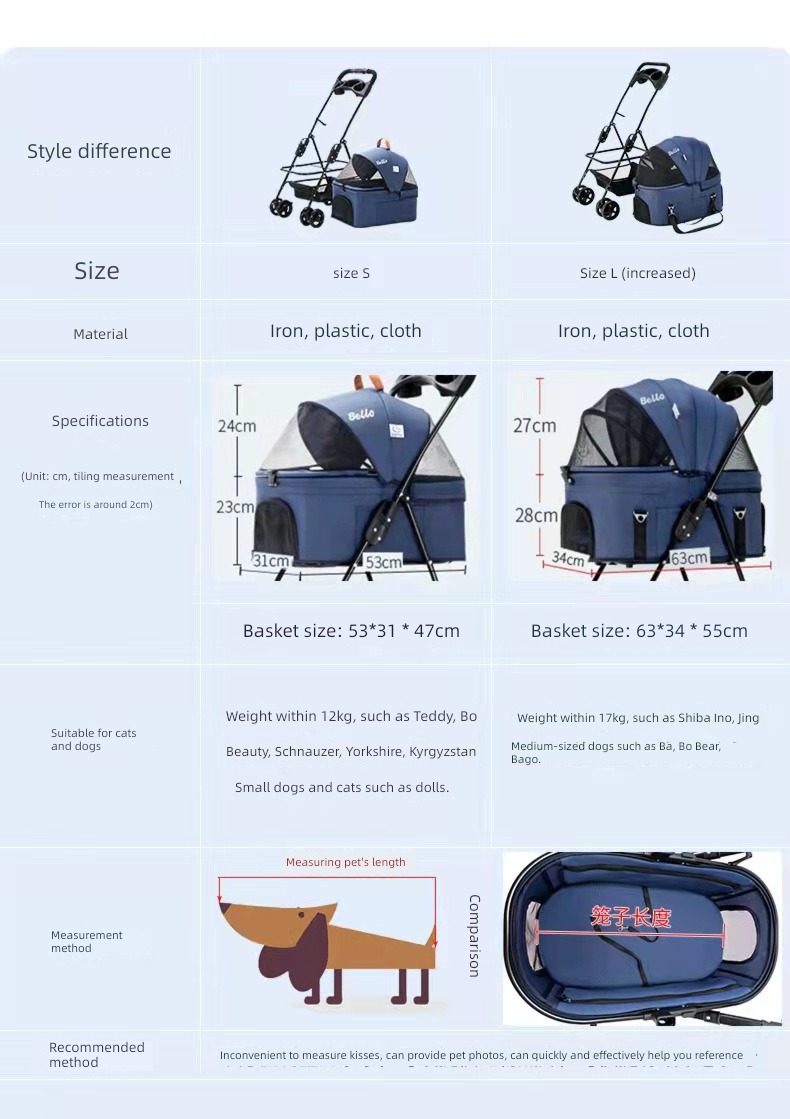 BELLO light Foldable Light-Duty Vehicle separate Pets