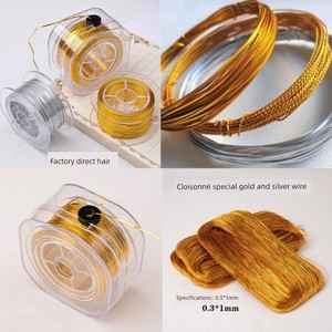 Cloisonné Filigree Enamel Aluminum Oxide Gold Wire Flat Wire Handicraft Materials DIY Gold Wire Colored Sand Painting I