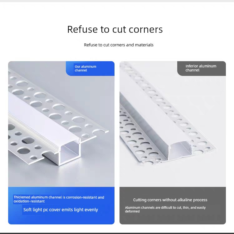 Linear Light Aluminum Channel Embedded Linear Light Trough Double Eyelid Line Light Recessed Aluminum Alloy Profile Slot