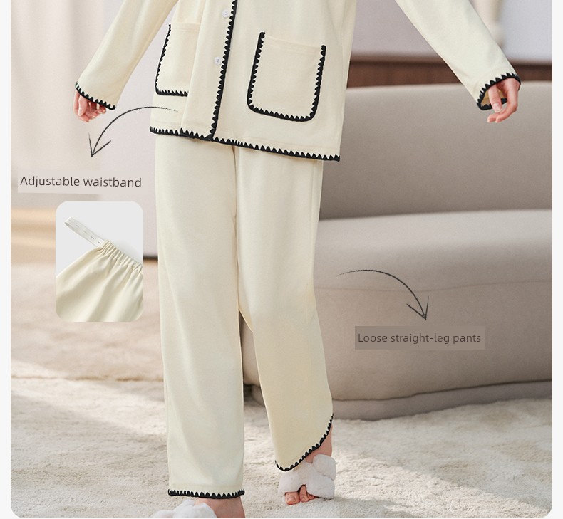 Manxi Maternity Pajamas Autumn/Winter Volcanic Flannel Pure Cotton Sleepwear Warm Nursing Homewear Set for Postpartum Women — 23