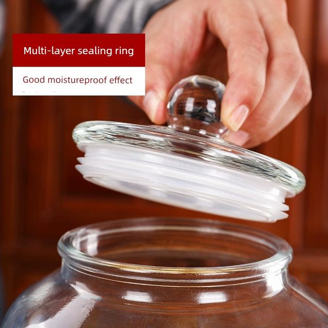 Glass sealed jar commercial tangerine peel tea storage tank large food grade transparent moisture-proof grain storage tank