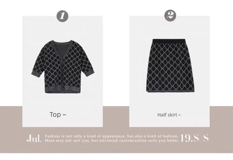 Women's wear collocation Light cooked Hong Kong flavor temperament Sweet Suit skirt