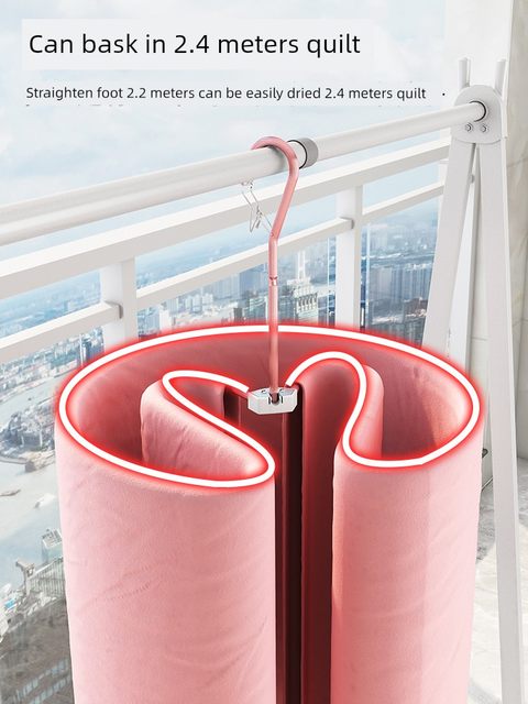 Bed sheets and quilt cover artifact aluminum alloy windproof clothes rack balcony household spiral quilt drying special clothes rack