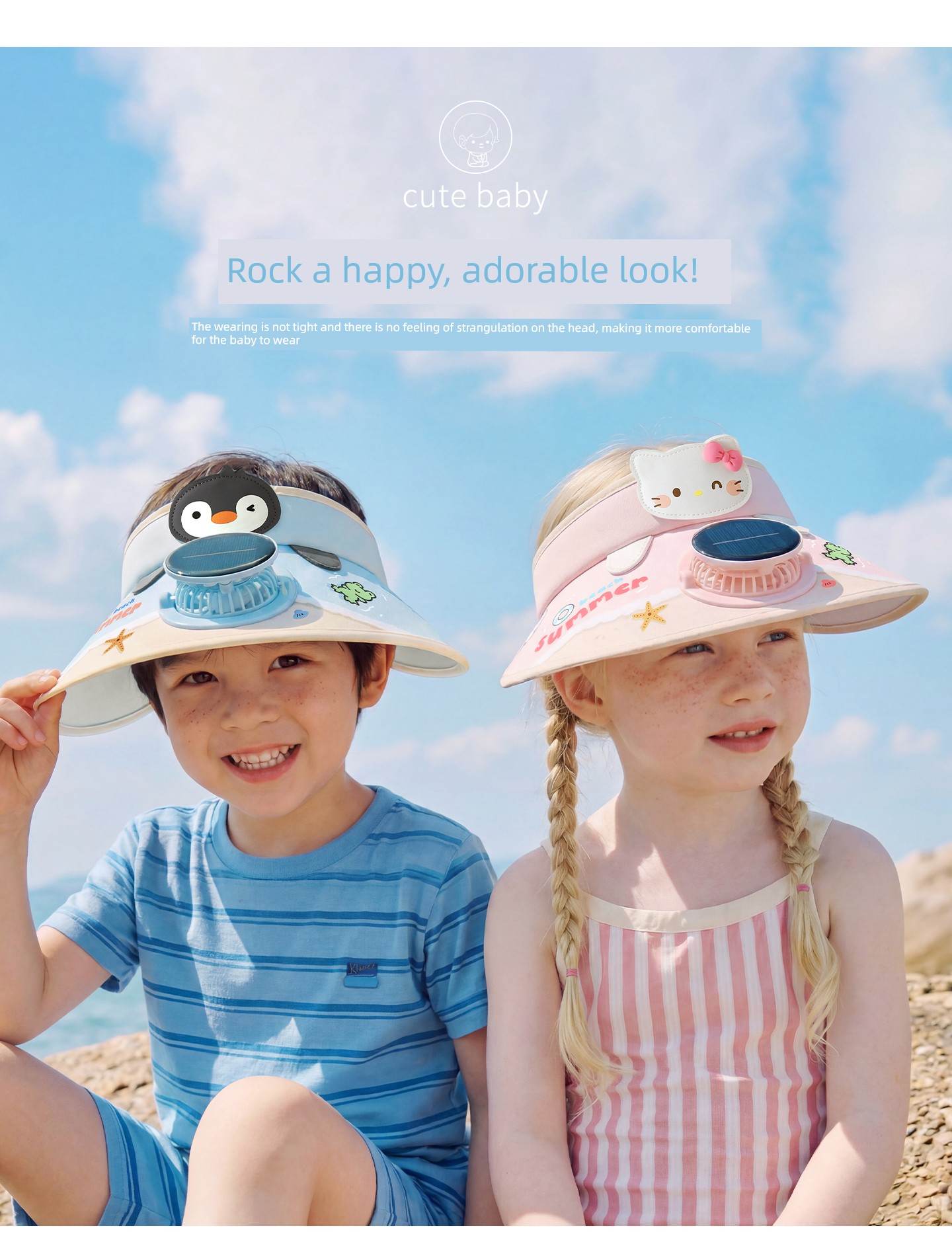 Children's Fan with Solar-Powered Sun Protection Hat, Summer Sunshade Hat for Boys and Girls, Baby Sun Hat, Sunshade Hat — 13