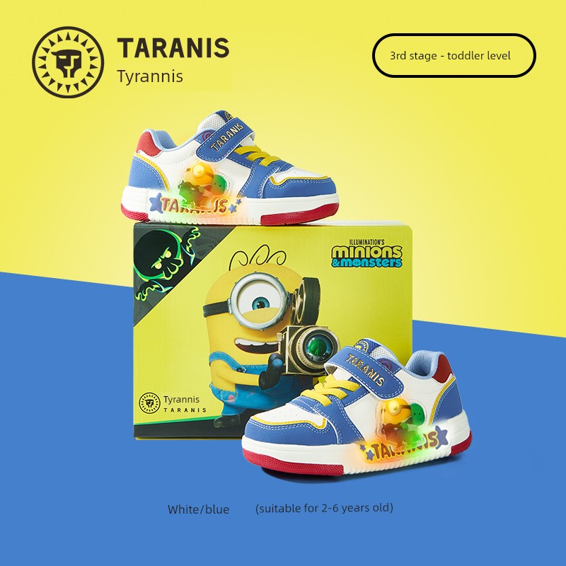 Tyrannis Genuine Minions Collaboration Shoes, New Autumn Model Children's Sneakers, Boys' Flashing Shoes, Girls' Light-Up Shoes — 5