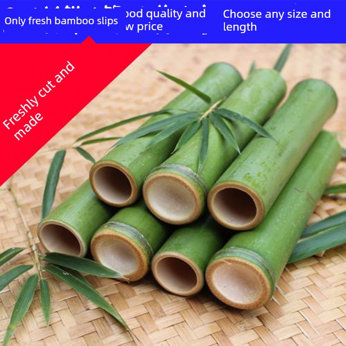 Authentic Guangning Bamboo Tube Rice, Commercial Barbecue Handmade Bamboo Tube Steamer, Fresh Glutinous Rice Dumplings in Bamboo Tubes