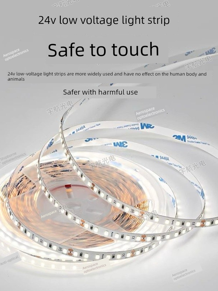 Led Light Strip 24V Low Voltage Self-Adhesive Linear Ceiling Light Strip for Living Room, Embedded Ultra-Bright Flexible Light Strip