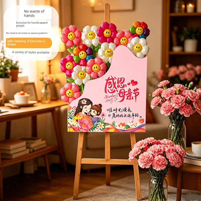 Mother's Day Scene Setup in Shopping Malls, Jewelry Stores, Balloons, Flowers, Kt Board Display Stands, Classroom Ambiance, Welcome Decorations