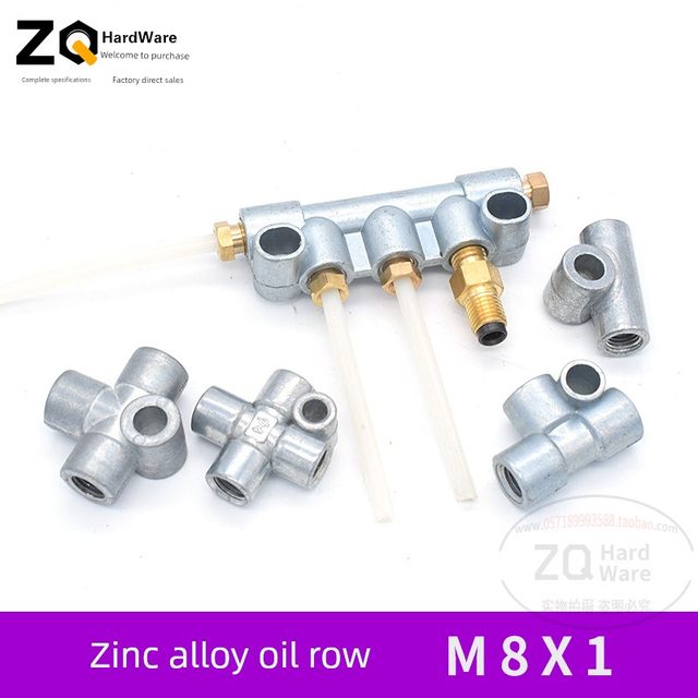 Zinc alloy type A resistance oil circuit distributor oil pump oil drain internal thread connection M8X1 oil pipe joint