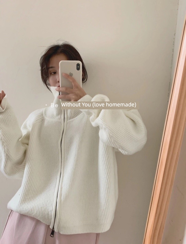 LOVELY Autumn and winter Wear out easy knitting High collar sweater