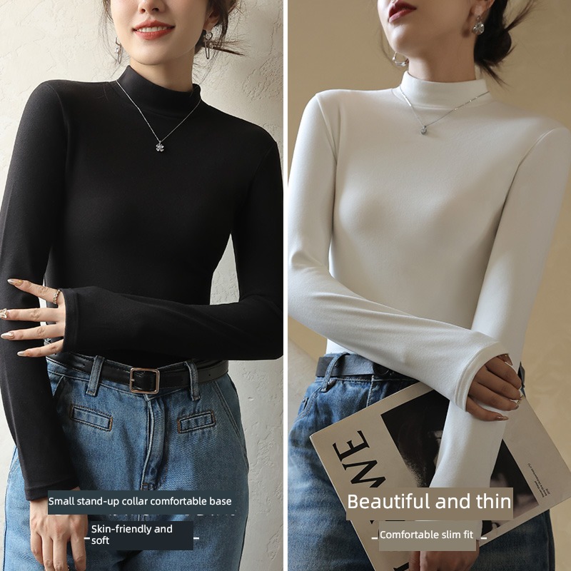 Autumn and winter Small stand collar thickening Derong fashion Undershirt