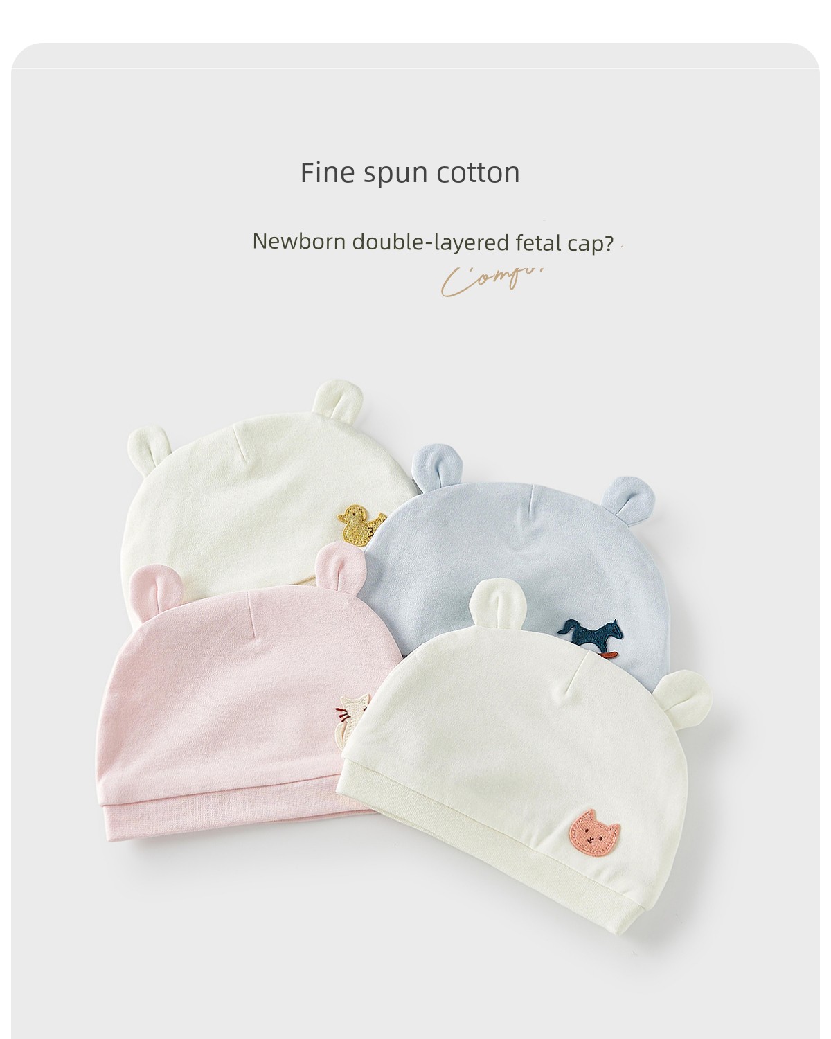 Tongtai Baby Hat Pure Cotton Baby Hat Newborn Baby Fontanelle Protection Hat Newborn Double-Layer Windproof Hat Hooded Hat — 2