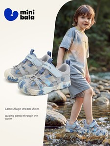Mini Bala Children's Shoes Summer New Style Boys' Closed-Toe Sports Sandals Children's Shoes Girls' Breathable Sandals B