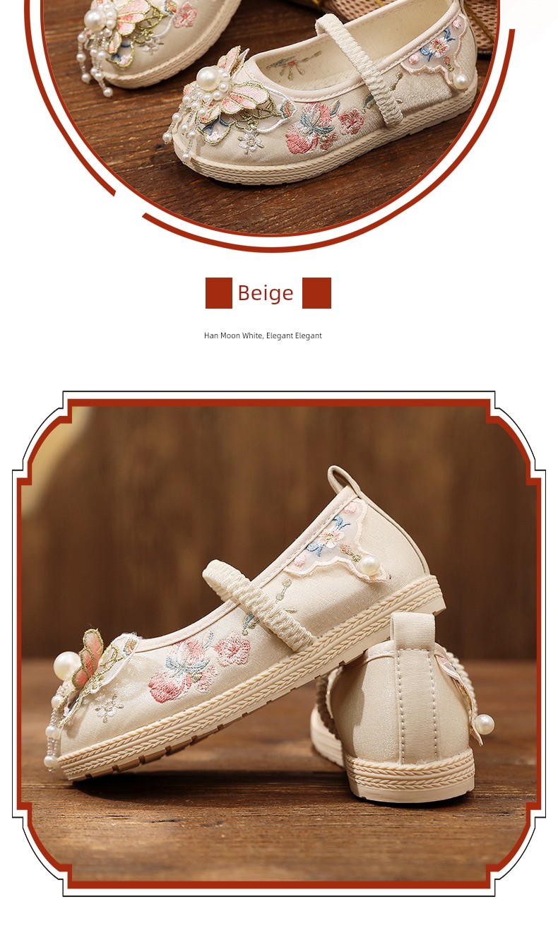 Girl Spring & Fall Antique Embroidery the Han-Style Clothing Shoes — 9