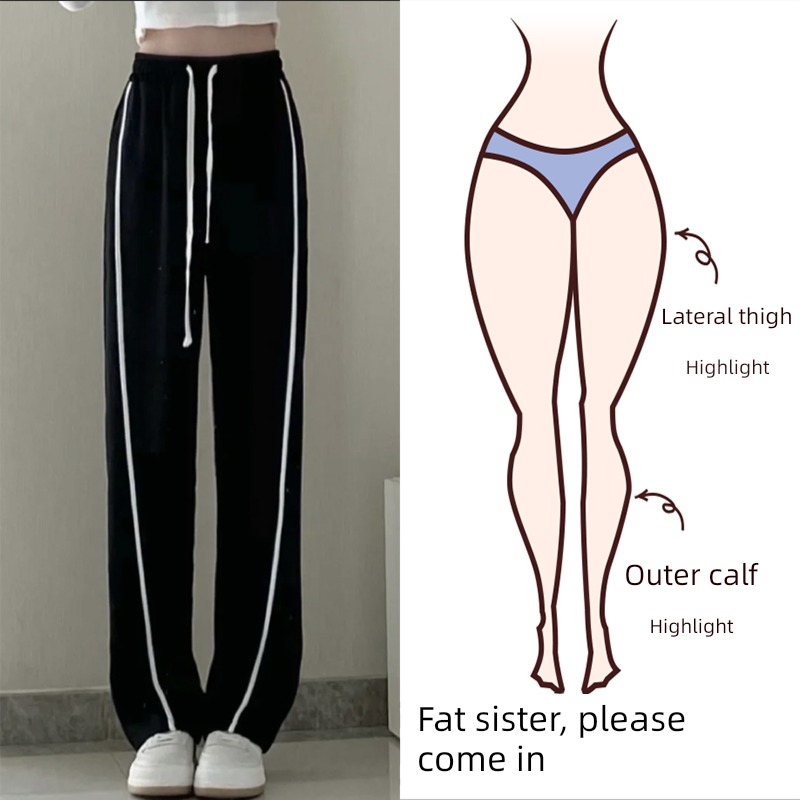 Big size Women's wear Slightly fat mm300 leisure time motion trousers